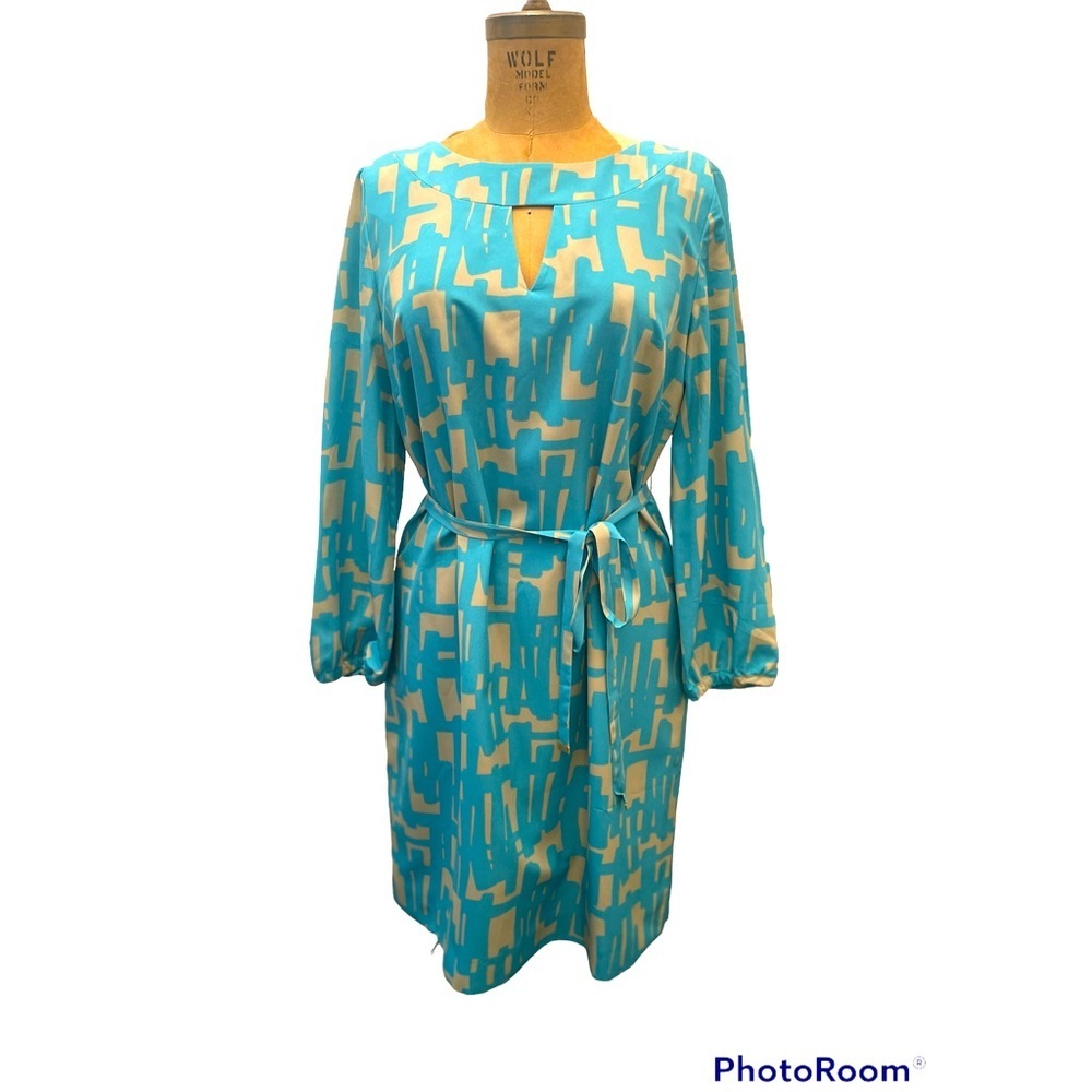 Tahari | Turquose Belted Shift Dress